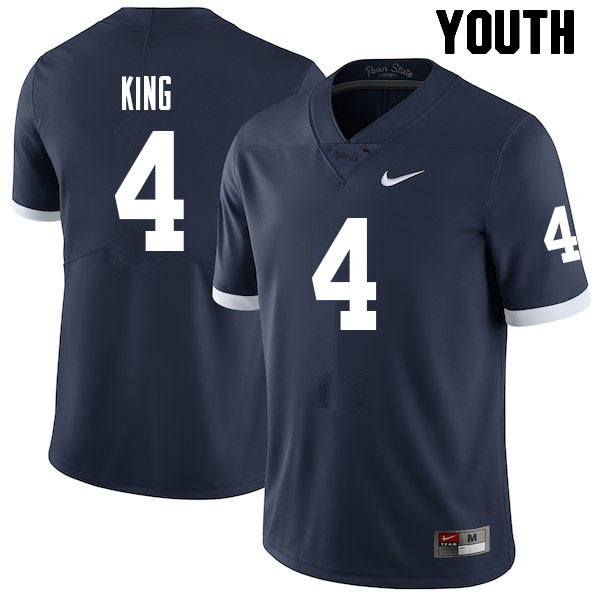 Youth #4 Kalen King Penn State Nittany Lions College Football Jerseys Sale-Retro - Click Image to Close